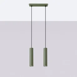 Lampa wisząca Lagos 2 zielona oliwka