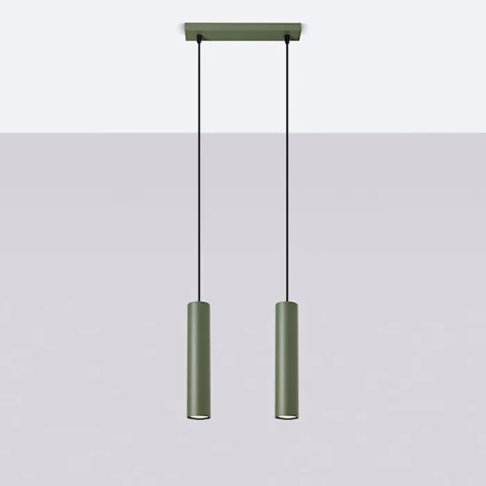 Lampa wisząca Lagos 2 zielona oliwka