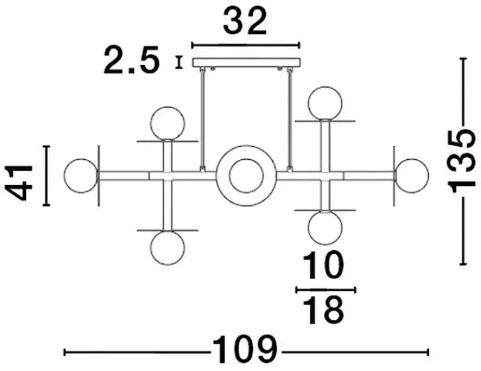Lampa wisząca Letarian x8 złota