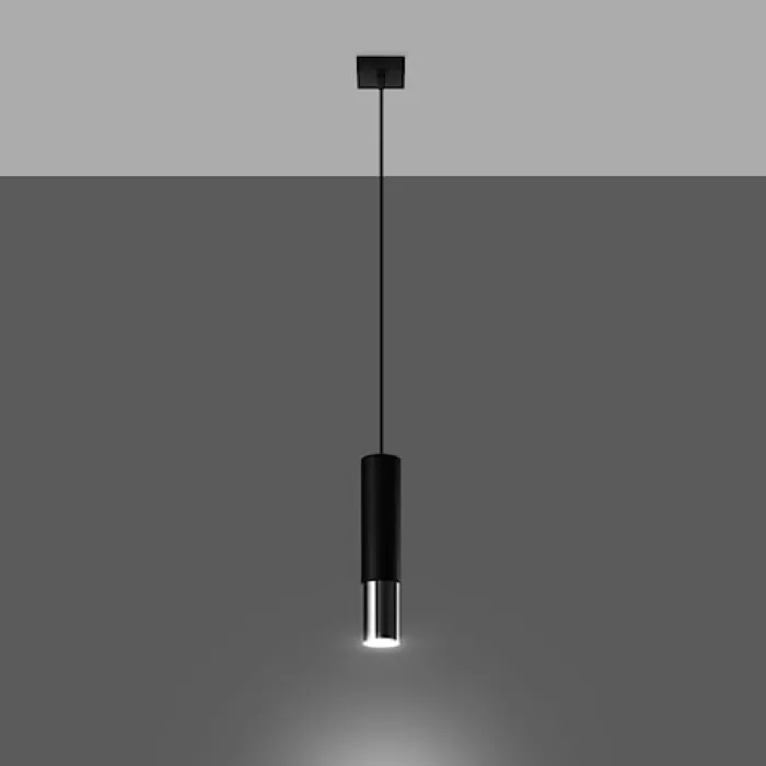 Lampa wisząca Loopez 1 czarny/chrom