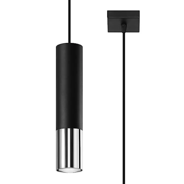 Lampa wisząca Loopez 1 czarny/chrom
