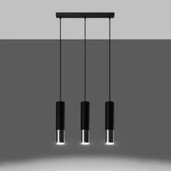 Lampa wisząca Loopez 3L czarny/chrom