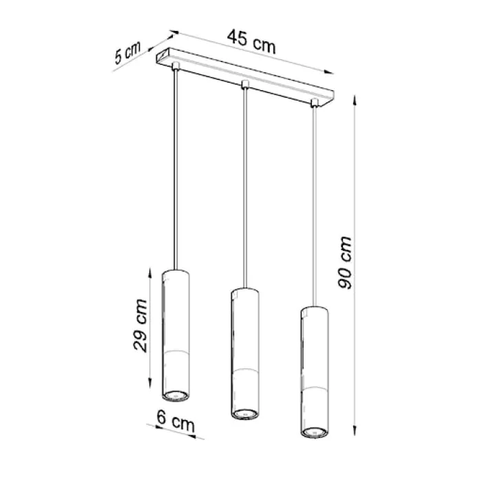 Lampa wisząca Loopez 3L czarny/chrom