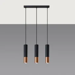 Lampa wisząca Loopez 3L czarny/miedź