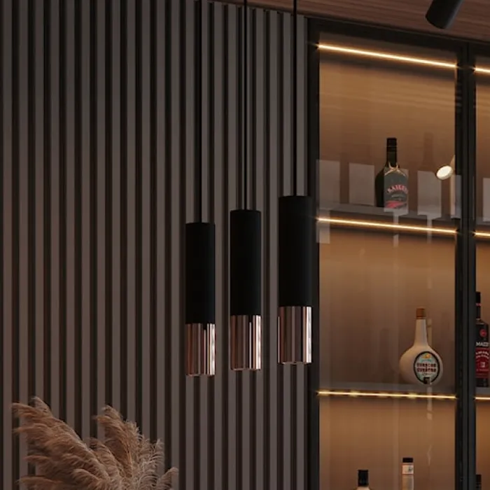 Lampa wisząca Loopez 3L czarny/miedź