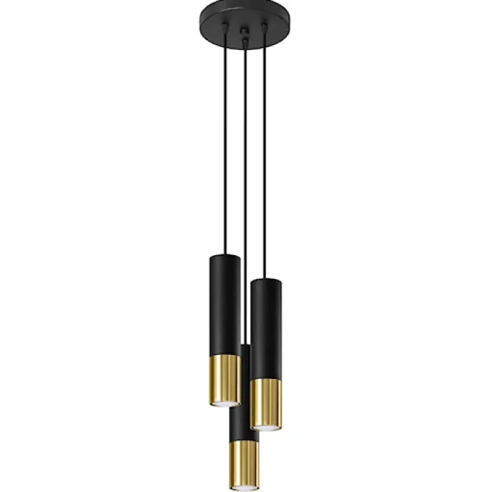 Lampa wisząca Loopez 3P czarny/złoty