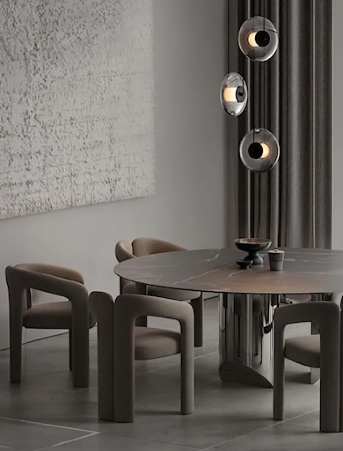 Lampa wisząca Lynoll LED na okrągłej podsufitce x3 czarna