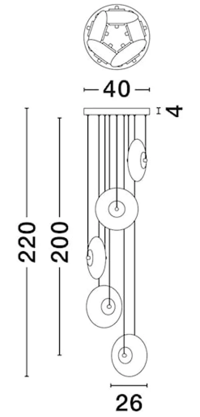 Lampa wisząca Lynoll LED x5 czarna