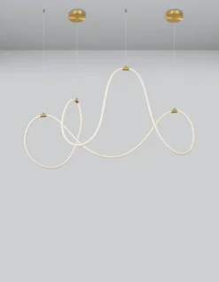 Lampa wisząca Mislumes LED złoto-biała