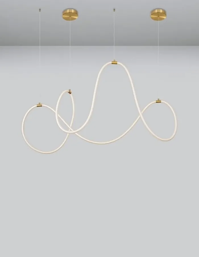 Lampa wisząca Mislumes LED złoto-biała