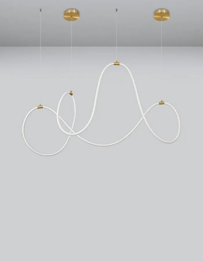 Lampa wisząca Mislumes LED złoto-biała
