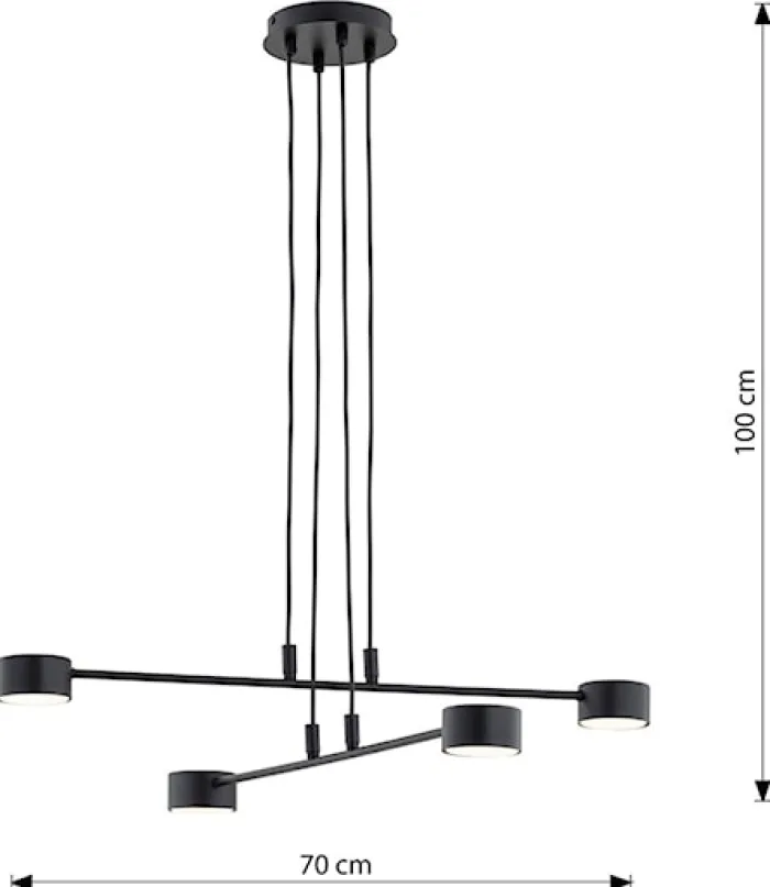 Lampa wisząca Moddus czarna x4
