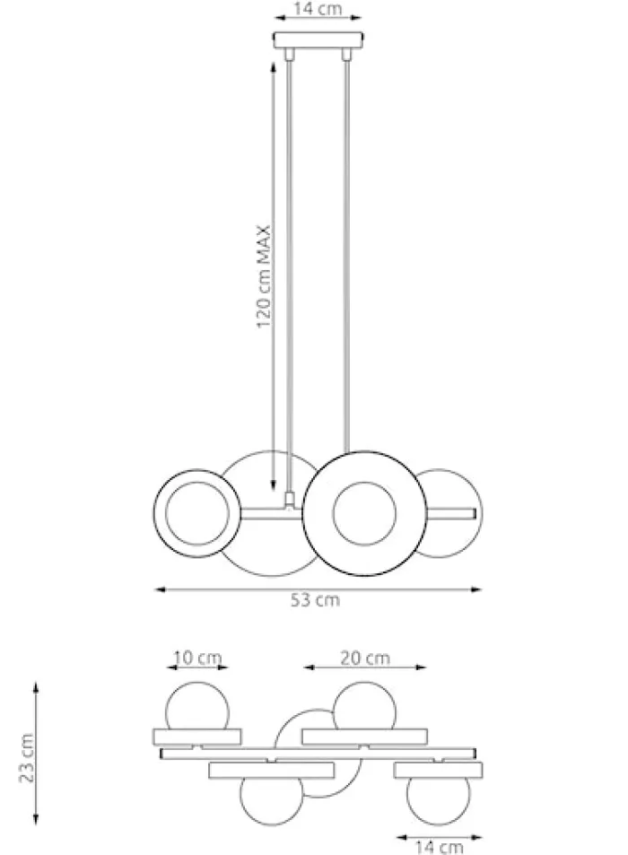 Lampa wisząca Model x4 ciepły szary