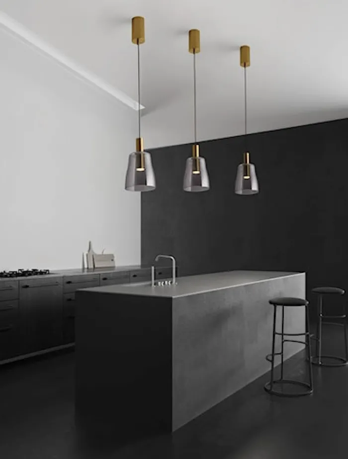 Lampa wisząca Morifia II LED szaro-złota