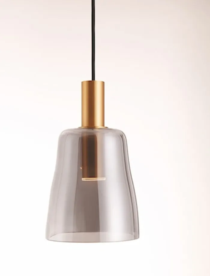 Lampa wisząca Morifia II LED szaro-złota