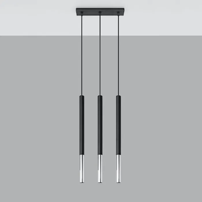 Lampa wisząca Mozaica 3L czarny/chrom