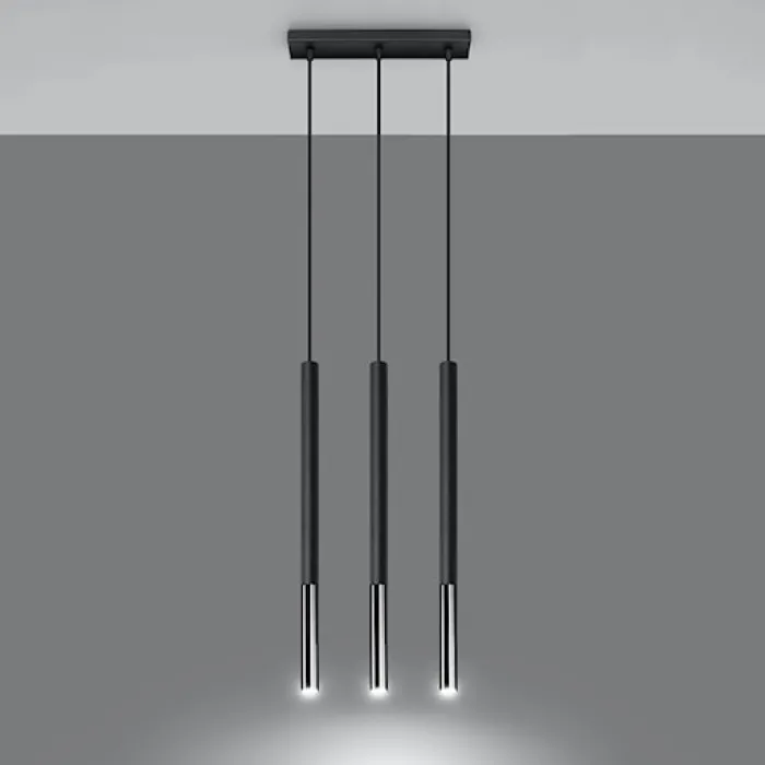 Lampa wisząca Mozaica 3L czarny/chrom