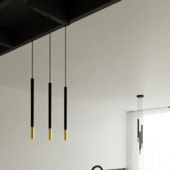 Lampa wisząca Mozaica 3L czarny/złoto