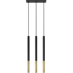 Lampa wisząca Mozaica 3L czarny/złoto