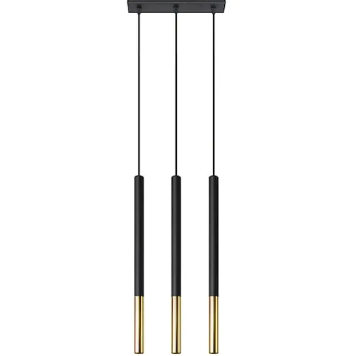 Lampa wisząca Mozaica 3L czarny/złoto