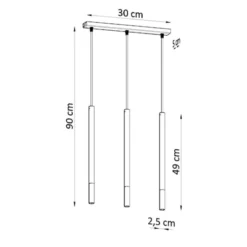Lampa wisząca Mozaica 3L czarny/złoto