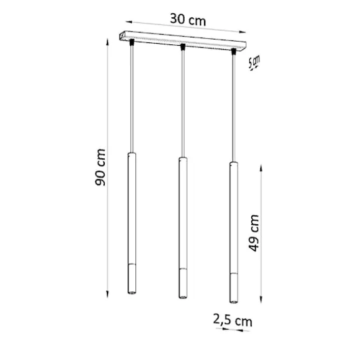 Lampa wisząca Mozaica 3L czarny/złoto