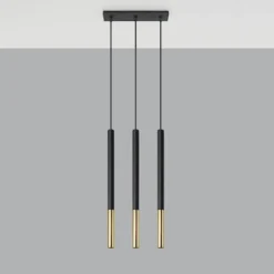 Lampa wisząca Mozaica 3L czarny/złoto