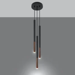 Lampa wisząca Mozaica 3P czarny/miedź