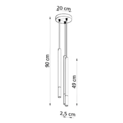 Lampa wisząca Mozaica 3P czarny/miedź