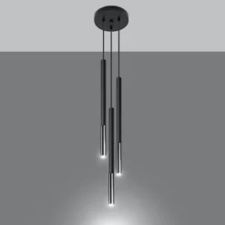 Lampa wisząca Mozaica 3P czarny/chrom
