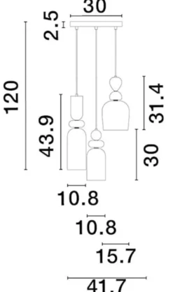 Lampa wisząca Nouvede x3 wielokolorowa
