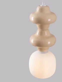Lampa wisząca Parive II beżowo-biała
