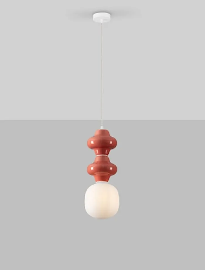 Lampa wisząca Parive II czerwono-biała