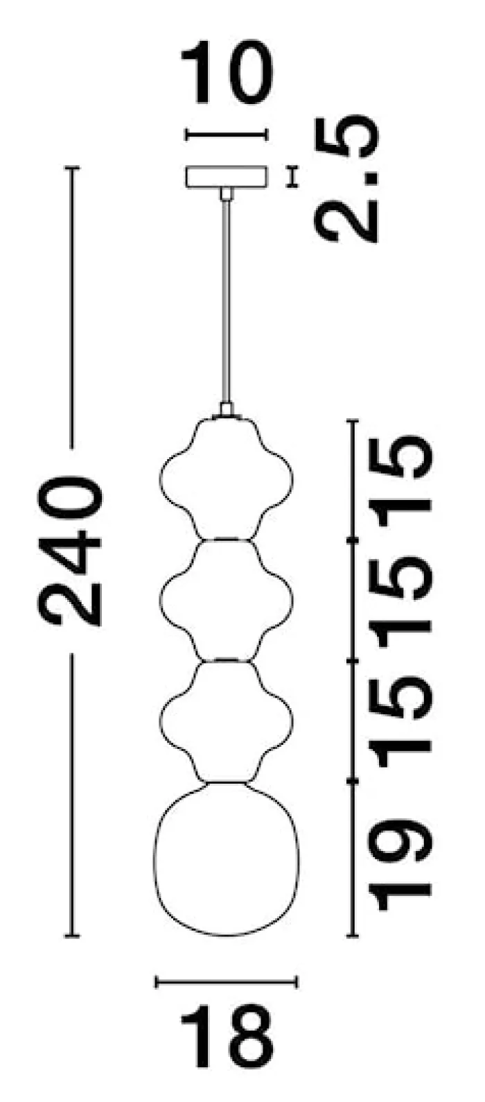 Lampa wisząca Parive III wielokolorowa
