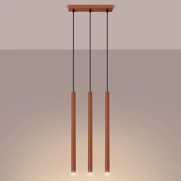 Lampa wisząca Pastelo 3 ochra czerwona