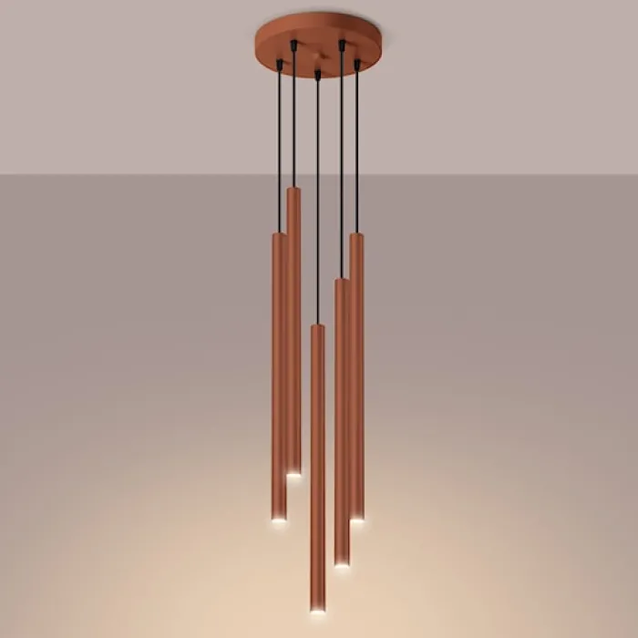 Lampa wisząca Pastelo 5P ochra czerwona