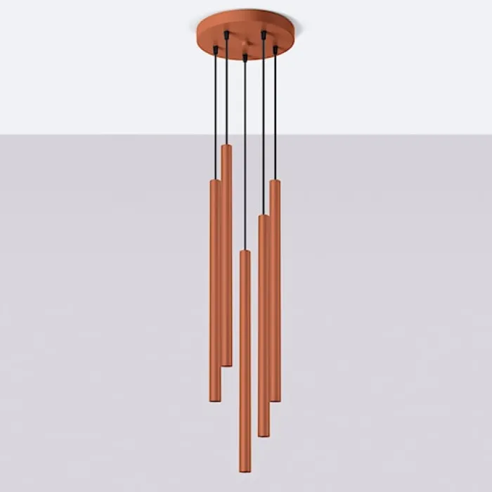 Lampa wisząca Pastelo 5P ochra czerwona