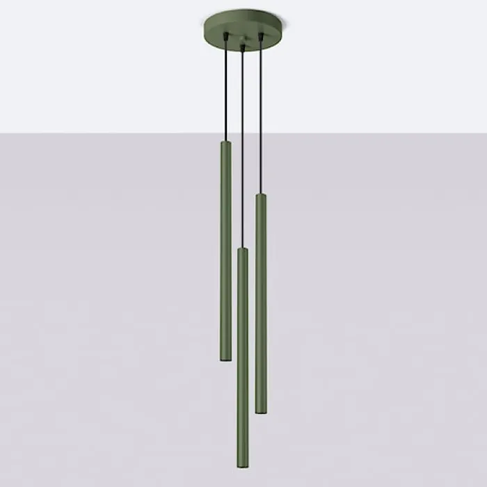 Lampa wisząca Pastelo 3P zielona oliwka