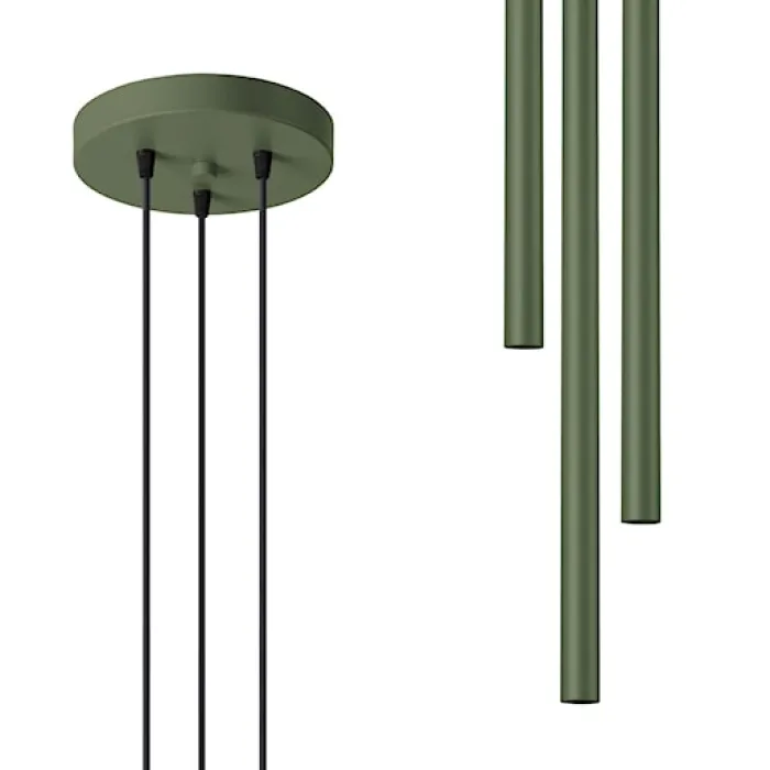 Lampa wisząca Pastelo 3P zielona oliwka