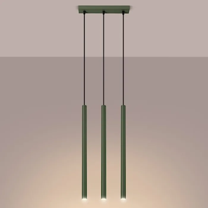 Lampa wisząca Pastelo 3 zielona oliwka