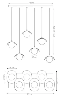 Lampa wisząca Ritual x6 biała