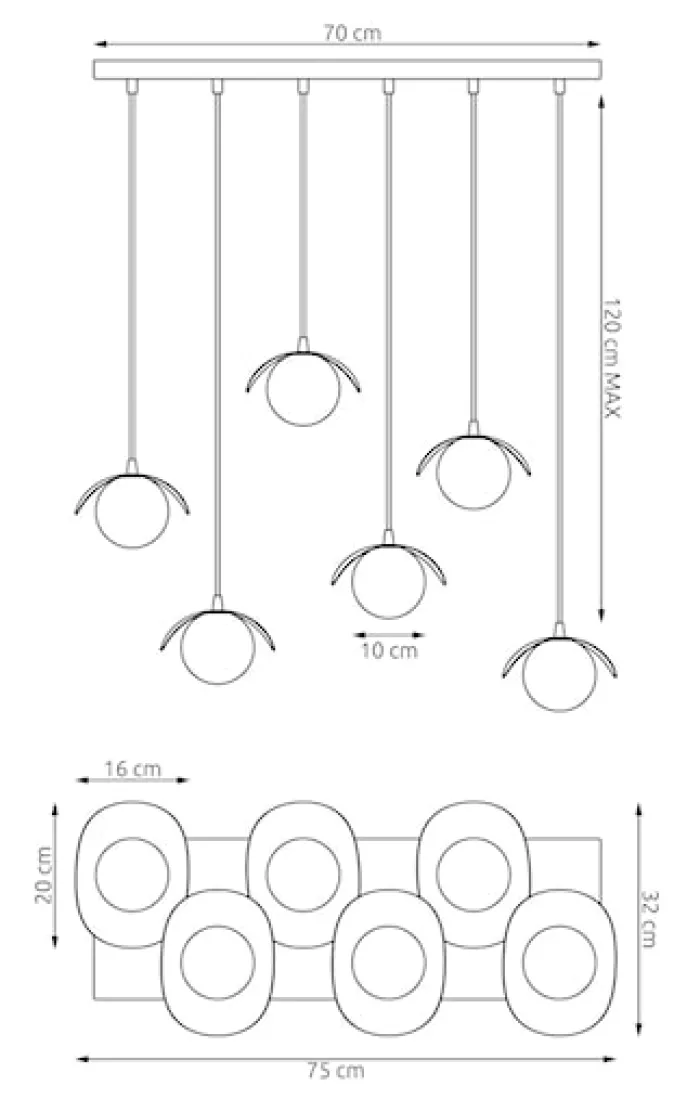 Lampa wisząca Ritual x6 biała