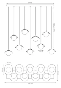 Lampa wisząca Ritual x9 biała