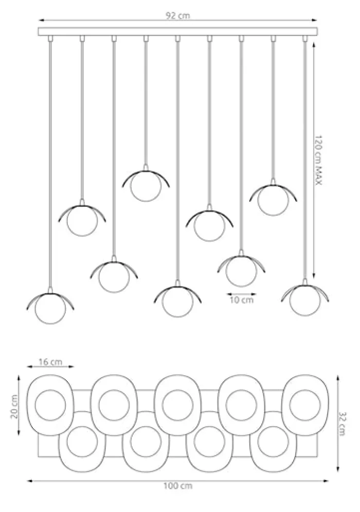 Lampa wisząca Ritual x9 biała