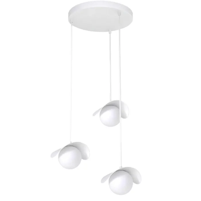 Lampa wisząca Ritual x3 biała na okrągłej podsufitce