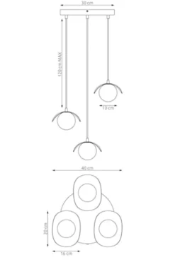 Lampa wisząca Ritual x3 biała na okrągłej podsufitce