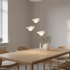 Lampa wisząca Ritual x3 biała na okrągłej podsufitce