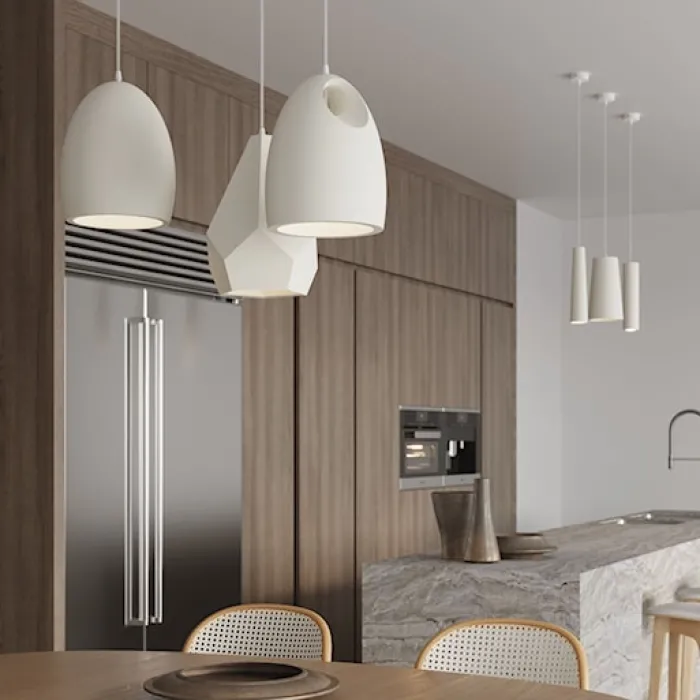 Lampa wisząca Siegg z ceramiki stożkowa średnica 7,5 cm biała