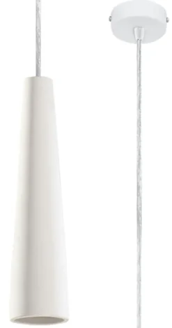 Lampa wisząca Siegg z ceramiki stożkowa średnica 7,5 cm biała