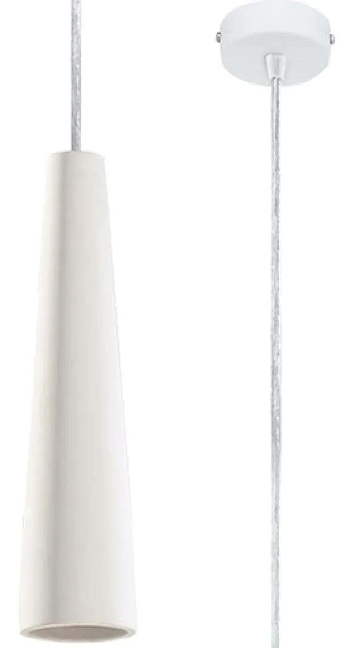 Lampa wisząca Siegg z ceramiki stożkowa średnica 7,5 cm biała